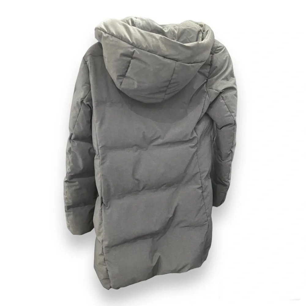 Uniqlo Seamless Down Coat in Charcoal Grey Small - Picture 2 of 5